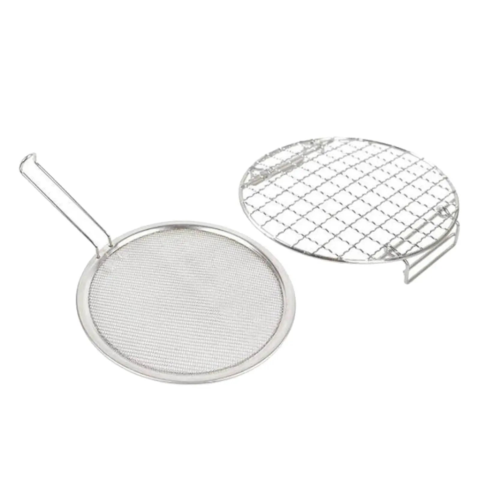 Barbecue Grill Rack Round BBQ Mesh Grill Net Camping Grill for Hiking Travel