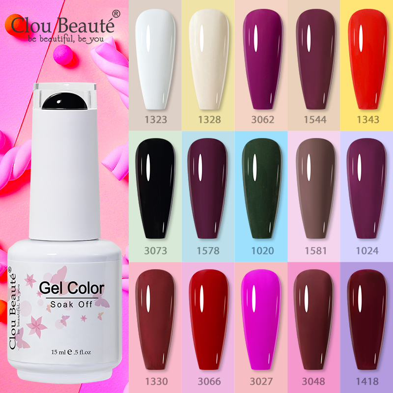 Best of Clou Beaute Macaron Colors Nail Gel Polish Vernis Ongle Semi Permanent Nail Glue Varnish 15ml Base Top Coat Nails Gel UV Colors Reviews & Tips