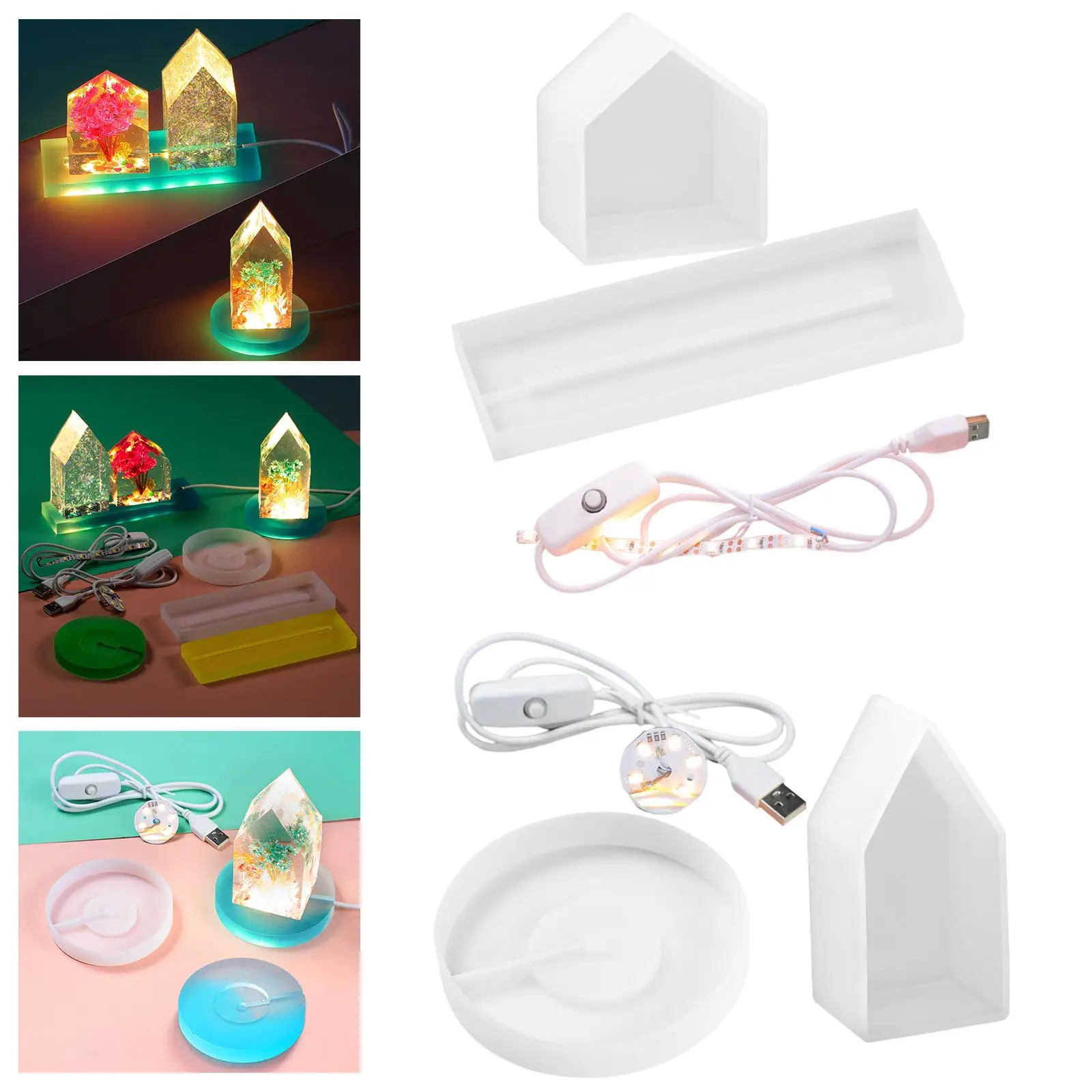 Lamp Holder Silicone  Light Base Epoxy Resin Casting  Night  Crafts Night Light Resin for Desktop Wedding Party Decor