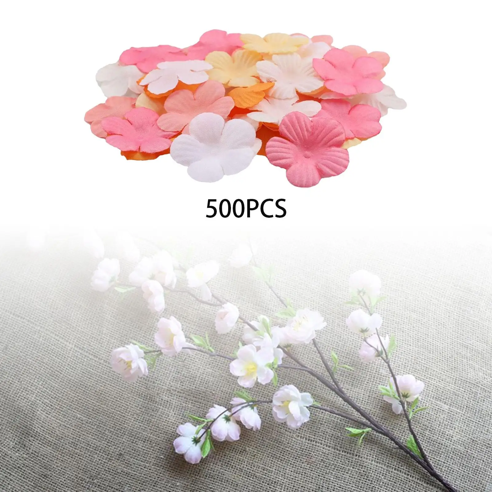 Cherry Blossom Petals Plum Blossom 500Pcs 3cm Artificial Flowers Mini Silk Petal for Background Wedding DIY Party Bookmark