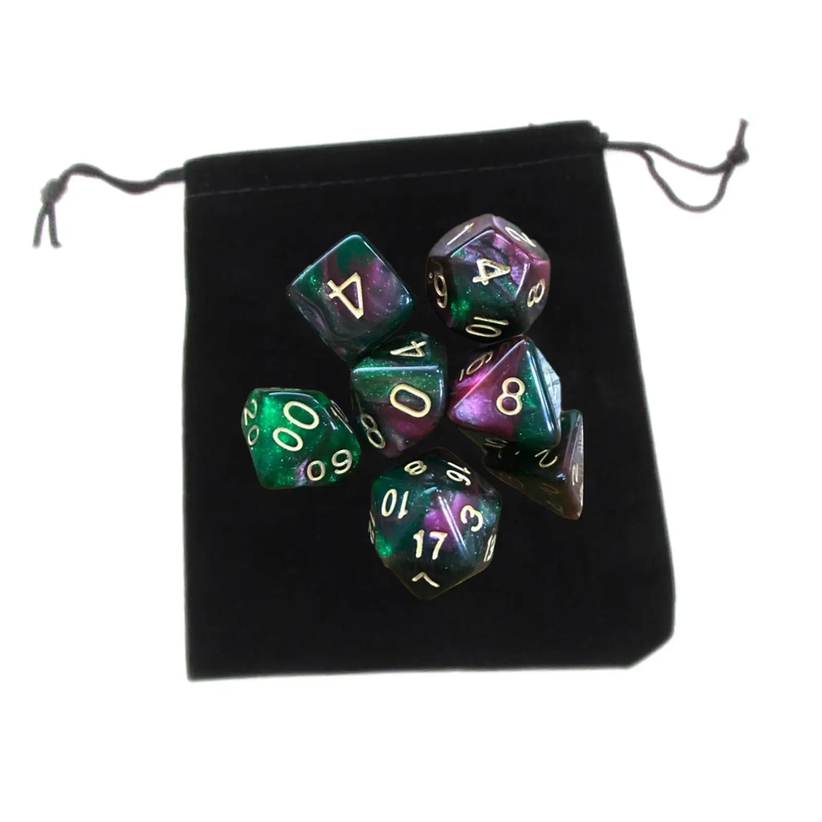 Novelty Acrylic Dices Party Game D20 with Storage Pouch Polyhedral Dices , ,