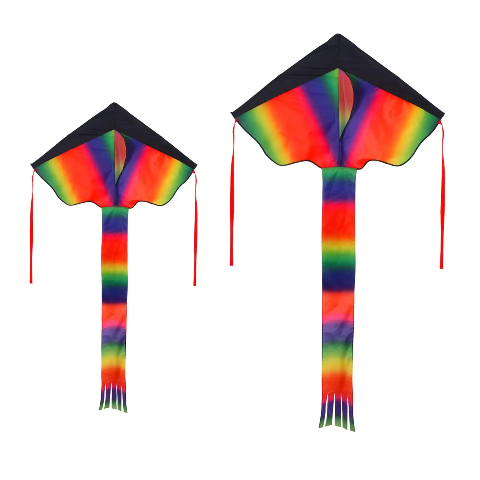 Delta Kites Fly Kite with Tail Rainbow Kites for Family Trips Garden Beginner Games