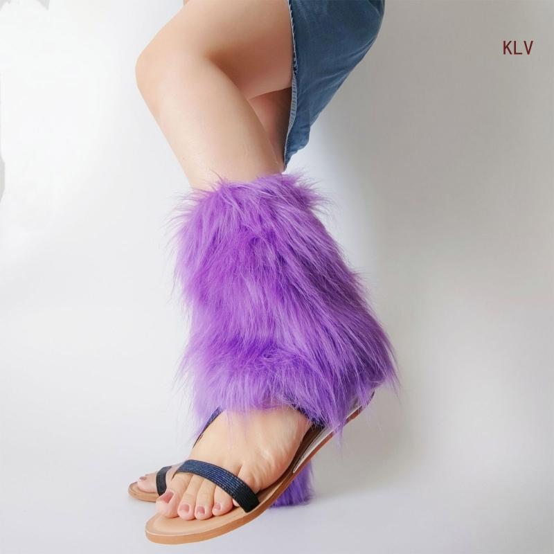 Beinwärmer aus Kunstpelz, für Party-Kostüme, warm, flauschig, Beinwärmer, Stiefelmanschetten, Abdeckung 6XDA – Detail 6