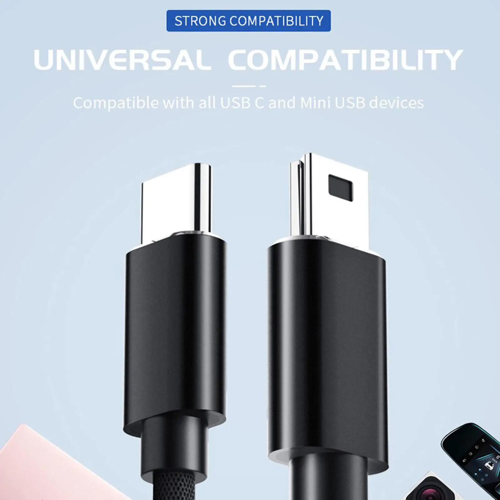 Compact USB Type C USB C to Small USB Cable for Laptop External HDD MP4