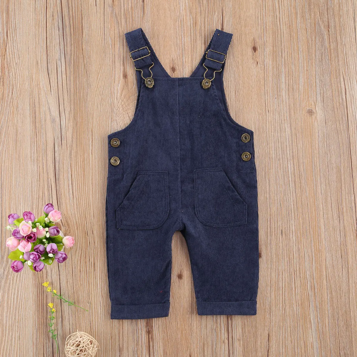 Baby Bodysuits made from viscose  Newborn Baby Boy Girl Corduroy Suspender Pants Button Loose Fit Solid Color Trousers with Pockets Adjustable Buckle Baby Clothes Baby Bodysuits expensive