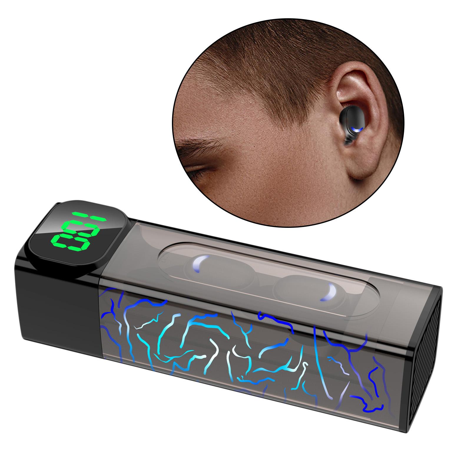 Bluetooth 5.1 Earbuds Intelligent Digital Display Gaming Earphones Crack Breathing Light with Mic Sports Headset Sports Running