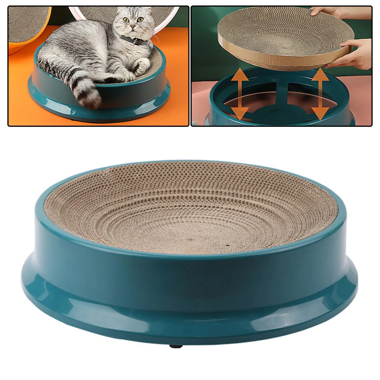 Cat Scratch Pad Wear Resistant Corrugated Reusable Base Durable Scratching Bed Cat Nest for Indoor Outdoor Furniture Protection