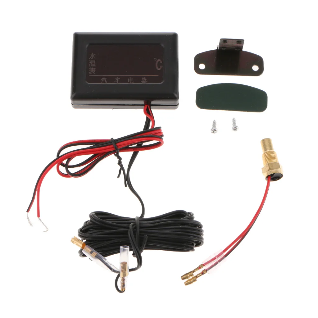 12V-24V Car LCD Digital Water Temp Temperature Gauge Meter with Sensor