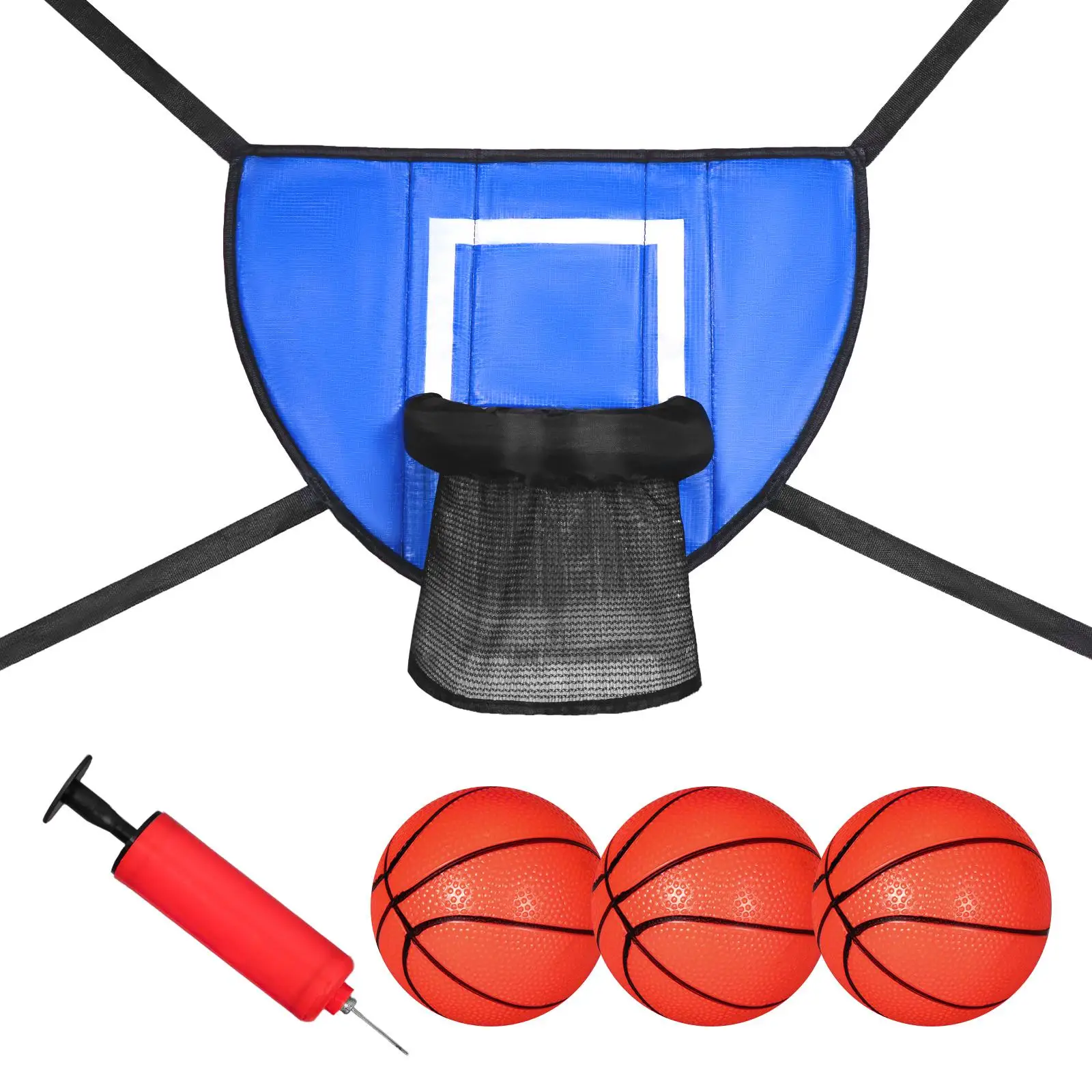 Mini Basketball Hoop for Trampoline with Enclosure with Connection Ropes Trampoline Accessories for Boys Girls Kids Children