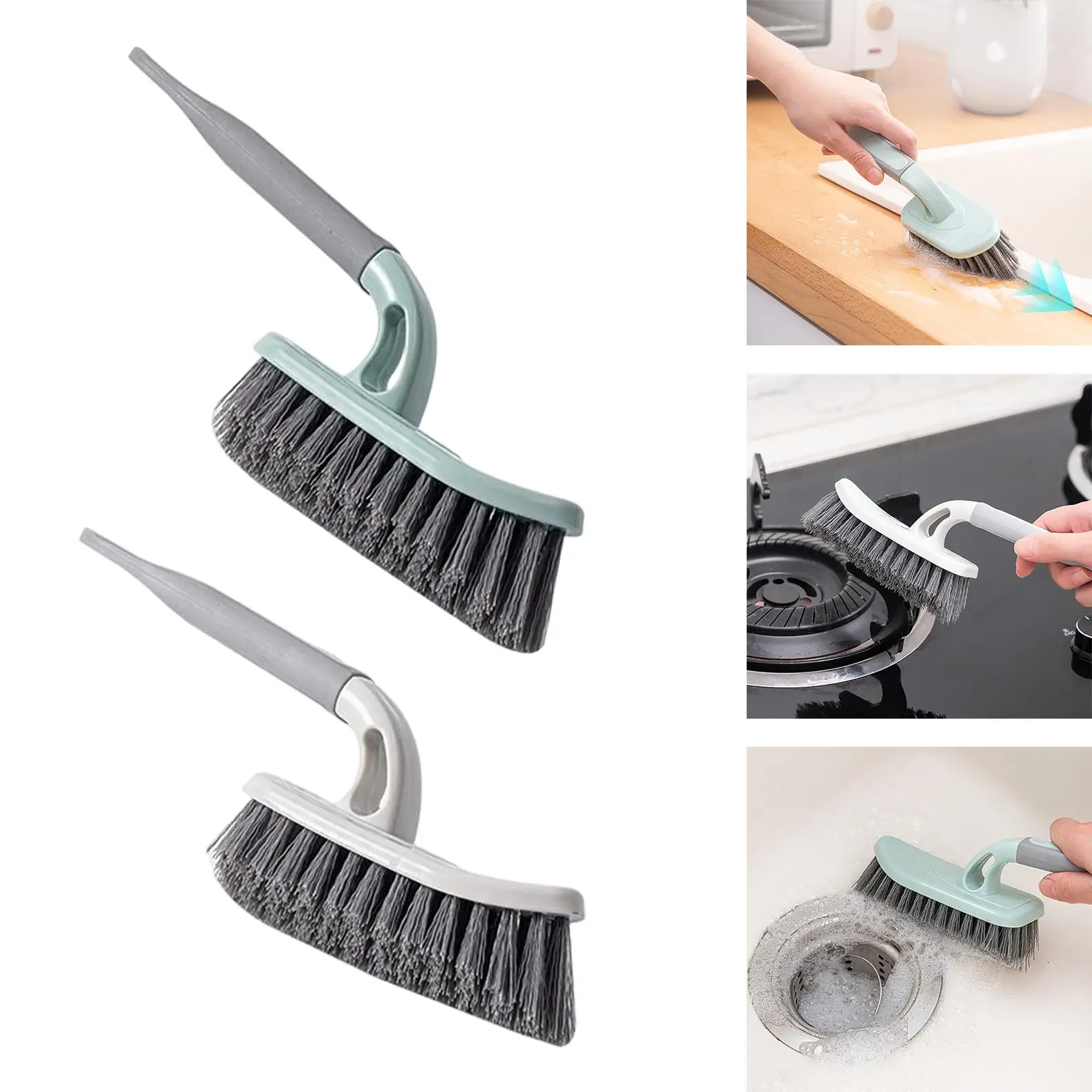 Cleaning Brushes Scrubber with Long Handle Deep Cleaning Tool Floor Joints Household Use for Tile Grout Garage Shoes Patio Pan