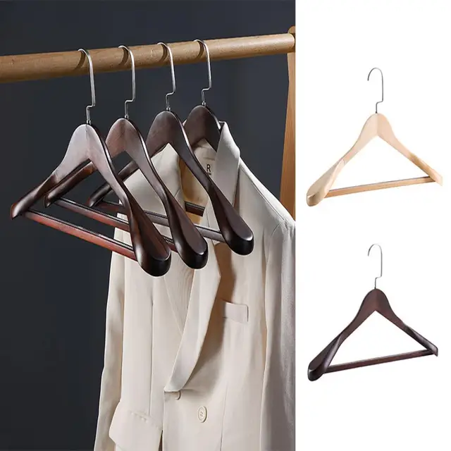 High-Grade Hanger Wide Shoulder Wooden Coat Clothes Shirts Hanger Groove  Heavy Duty Strong Suit Hanger Espace De Rangement - AliExpress