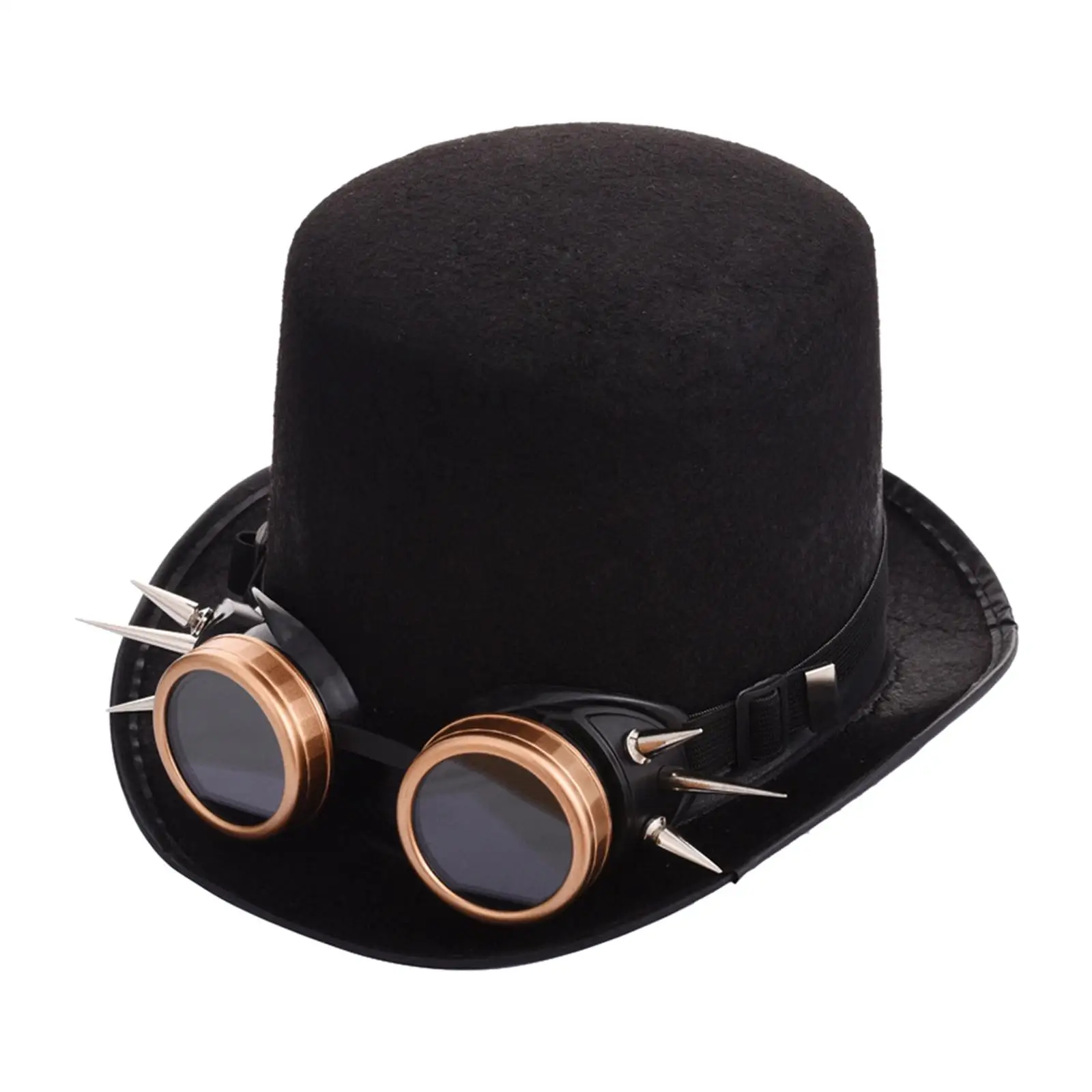 Vintage Style Steampunk Top Hat with Goggles Costume Accessory Cosplay Hat Halloween Party Hat Head Gear Punk Top Hats for Women