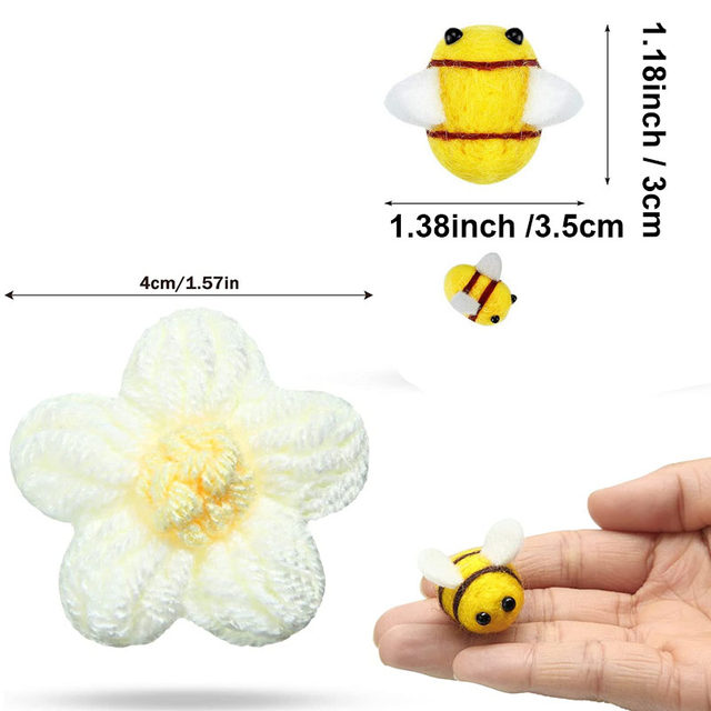 10 pz feltro di lana api Mini artigianato palla Bumble Bee peluche