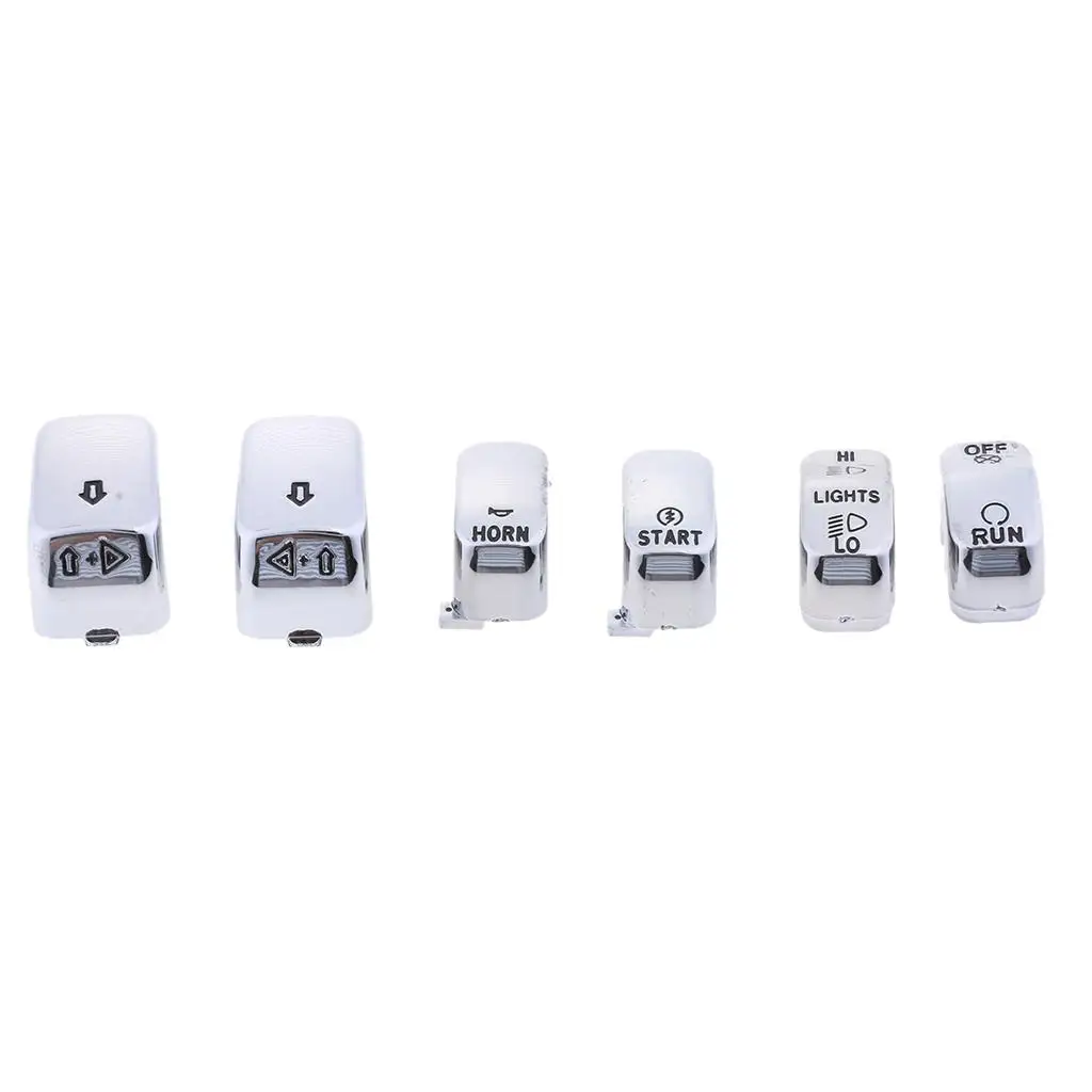 6 Pieces Hand Control Switch Button Covers Caps Set For 98-01 FLHRC