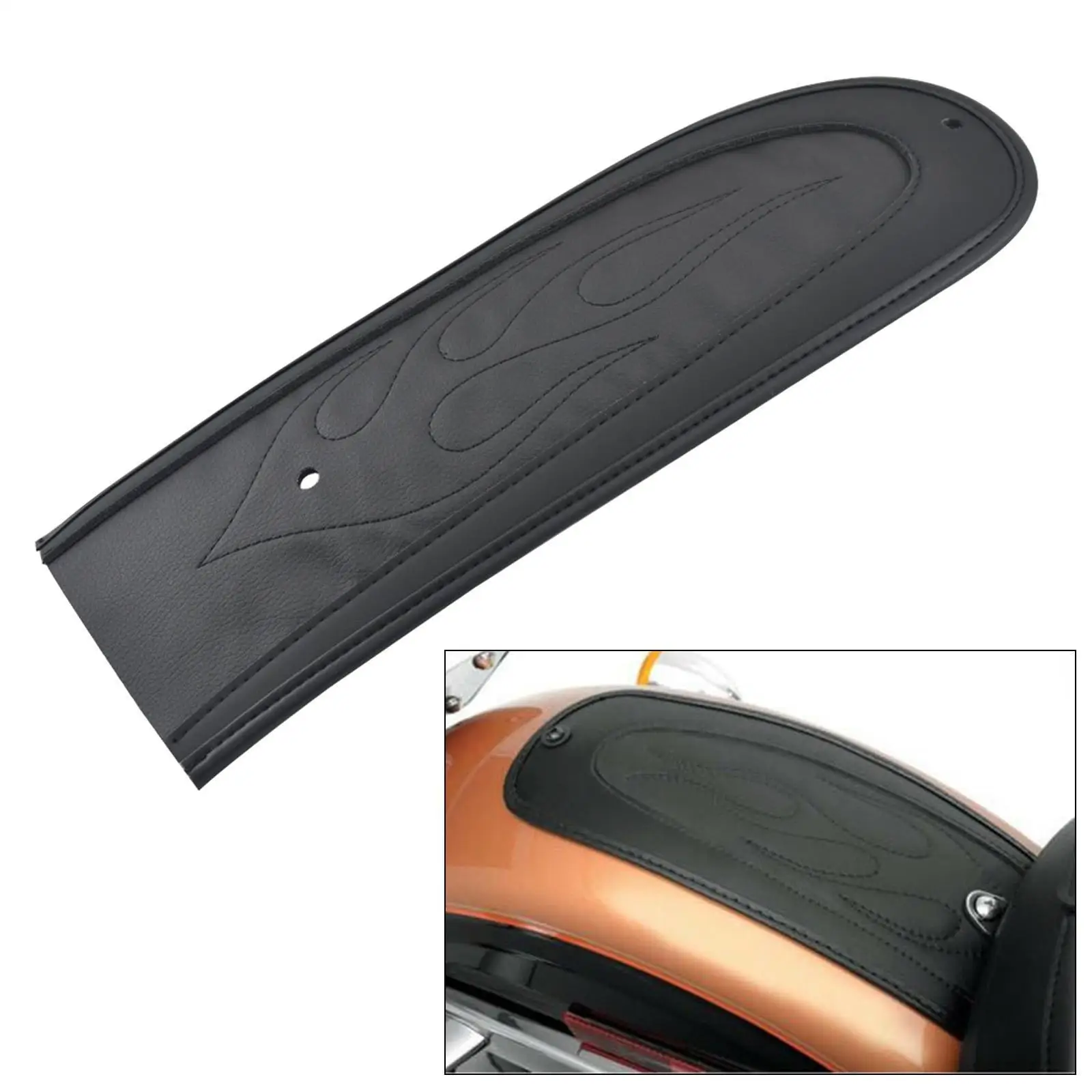 Black Motorcycle Leather Rear  Bib Pad  Accessories for   Seat