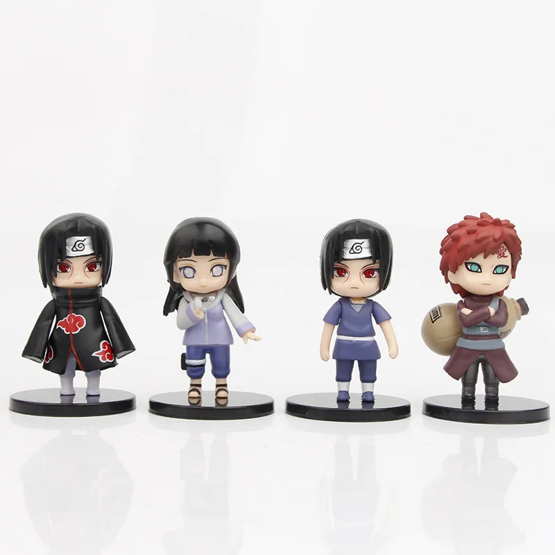 Hot 12pcs/set Anime Naruto Shippuden Hinata Sasuke Itachi Kakashi Gaara anime figure Q Version PVC Figures Toys Dolls Kid Gift anime action figures