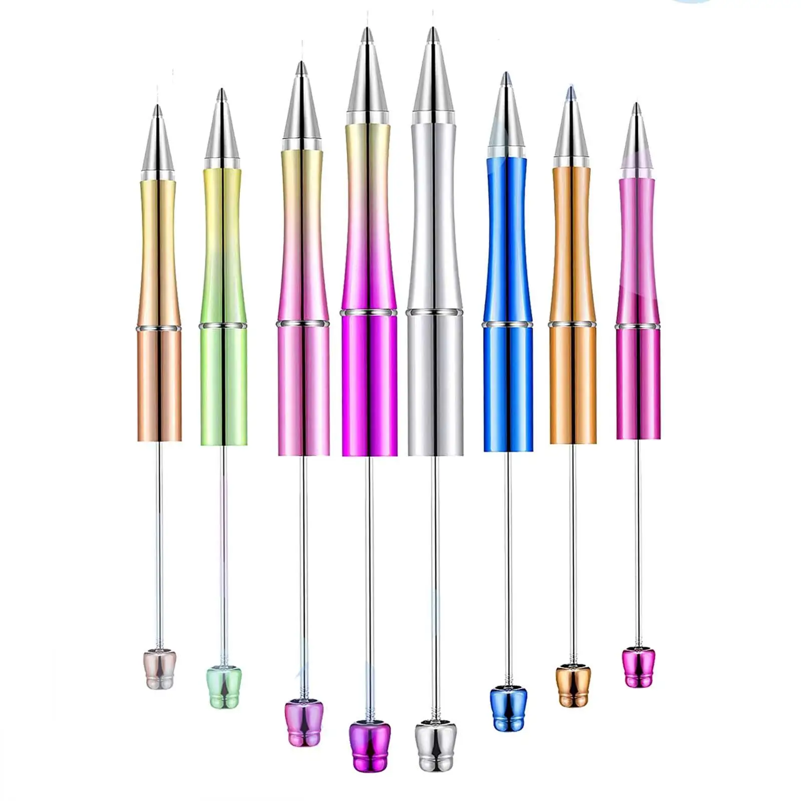 8x Rollerball Pen Creative 1mm Portable Printable Ballpoint Pen Beadable Pens for Drawing Taking Notes Exam Spare Gift Classroom