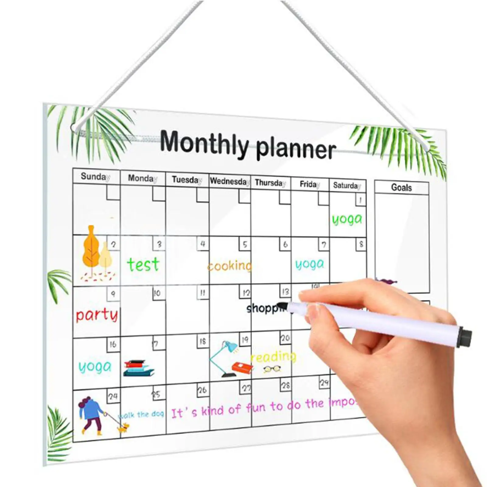 Dry Erase Board Calendar Sticker for Refrigerator Activities Important Dates