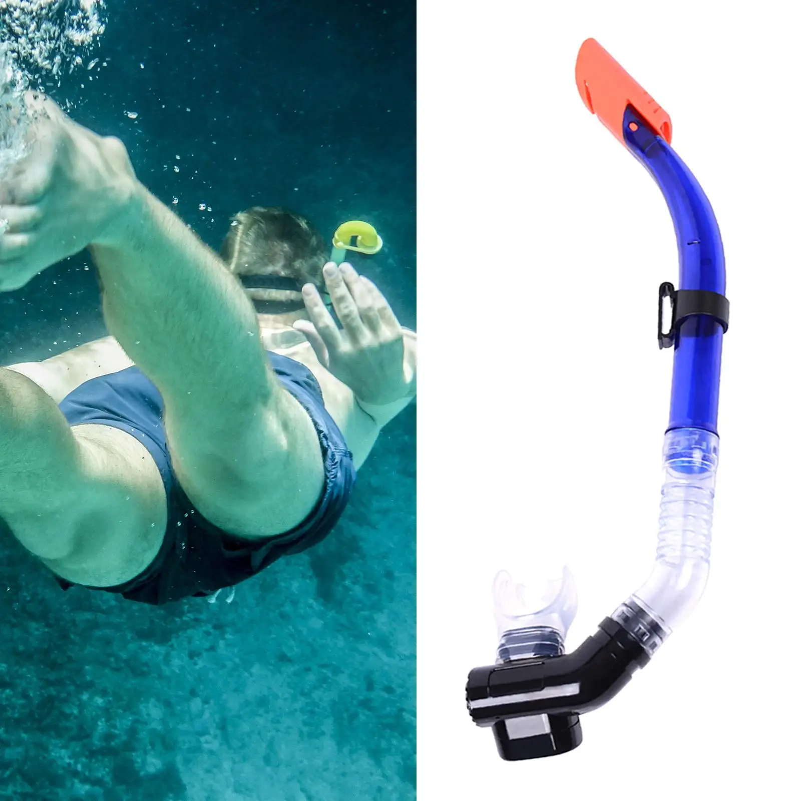Semi Dry Snorkel Tube Comfortable Mouthpiece for Water Scuba Swimming Training Diving Snorkeling