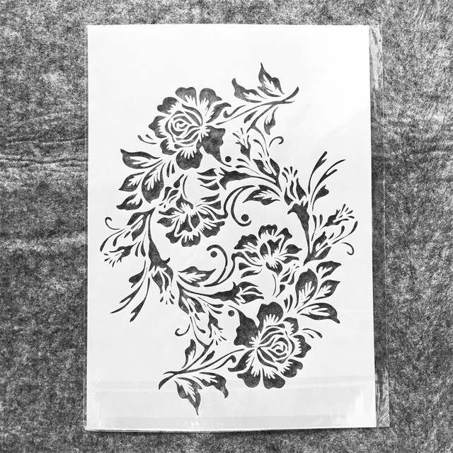 A4 29cm Rose Flower Garland DIY Layering Stencils Wall Painting Scrapbook  Coloring Embossing Album Decorative Template