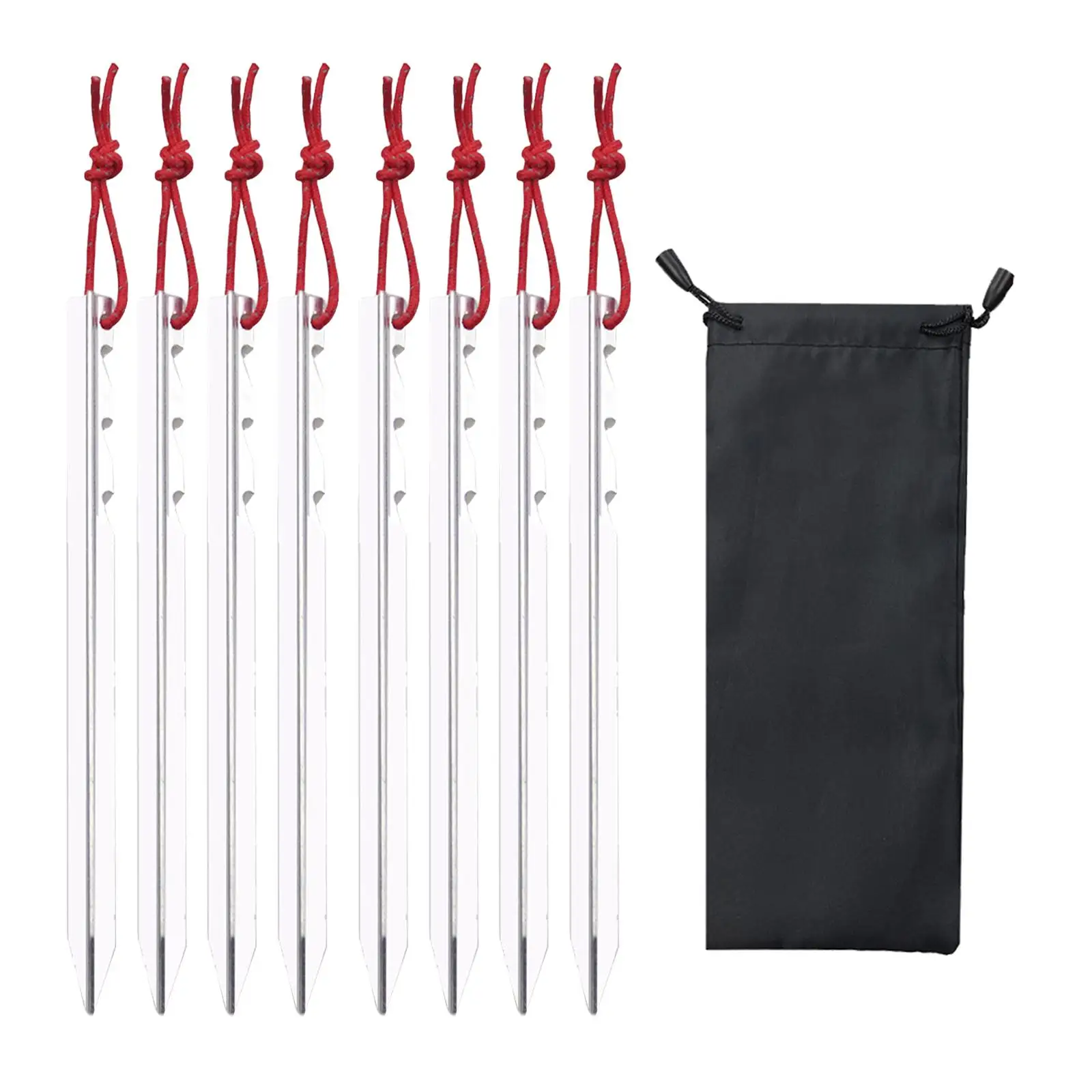 Tent Stakes with Carry Pouch Durable Lightweight Anchors Heavy Duty Tent Pegs Ground Pegs for Outdoor Gardening Hiking Tarp