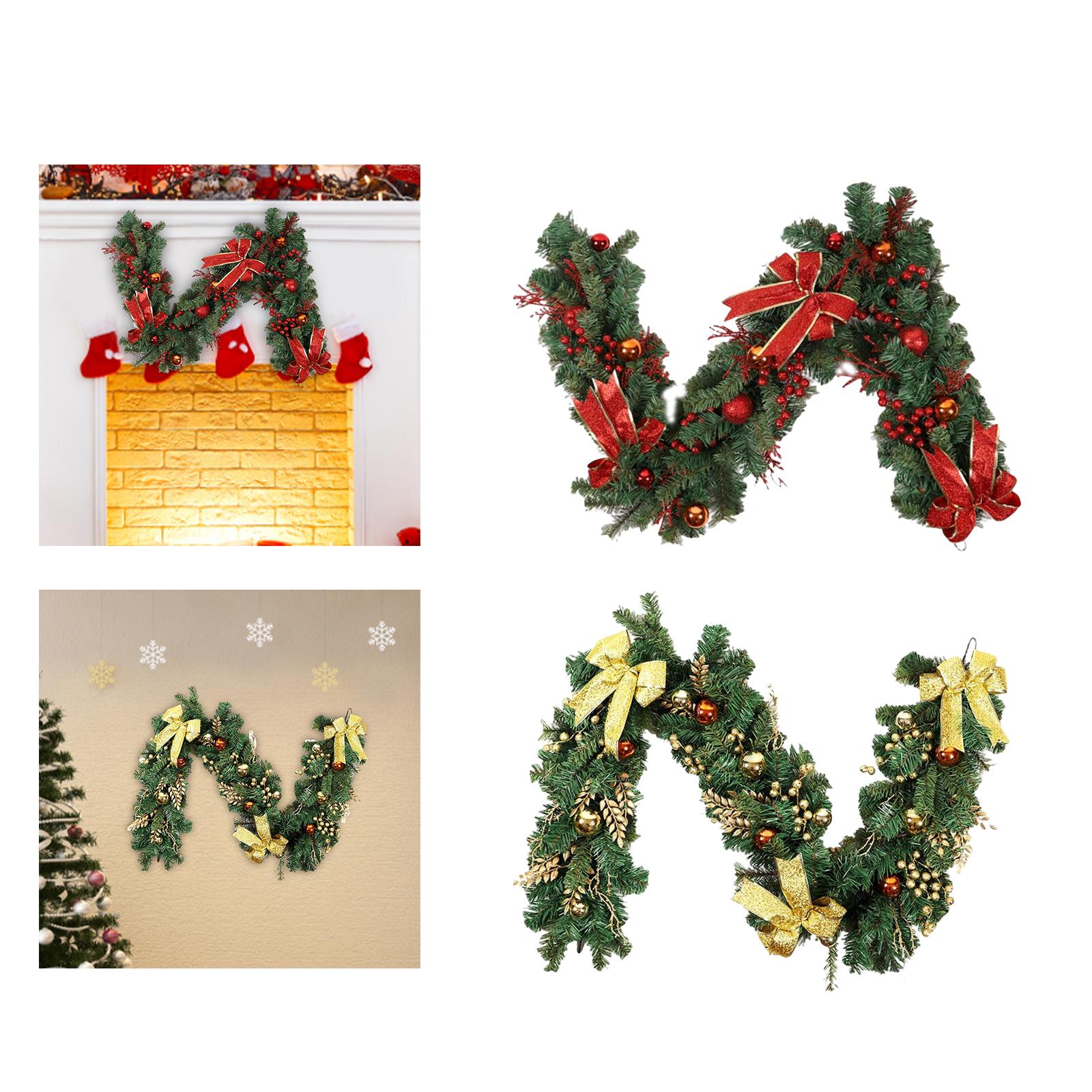 5.9ft Christmas Garland Rattan Artificial vine for Stairs Rooms Chandeliers Indoor Ornaments