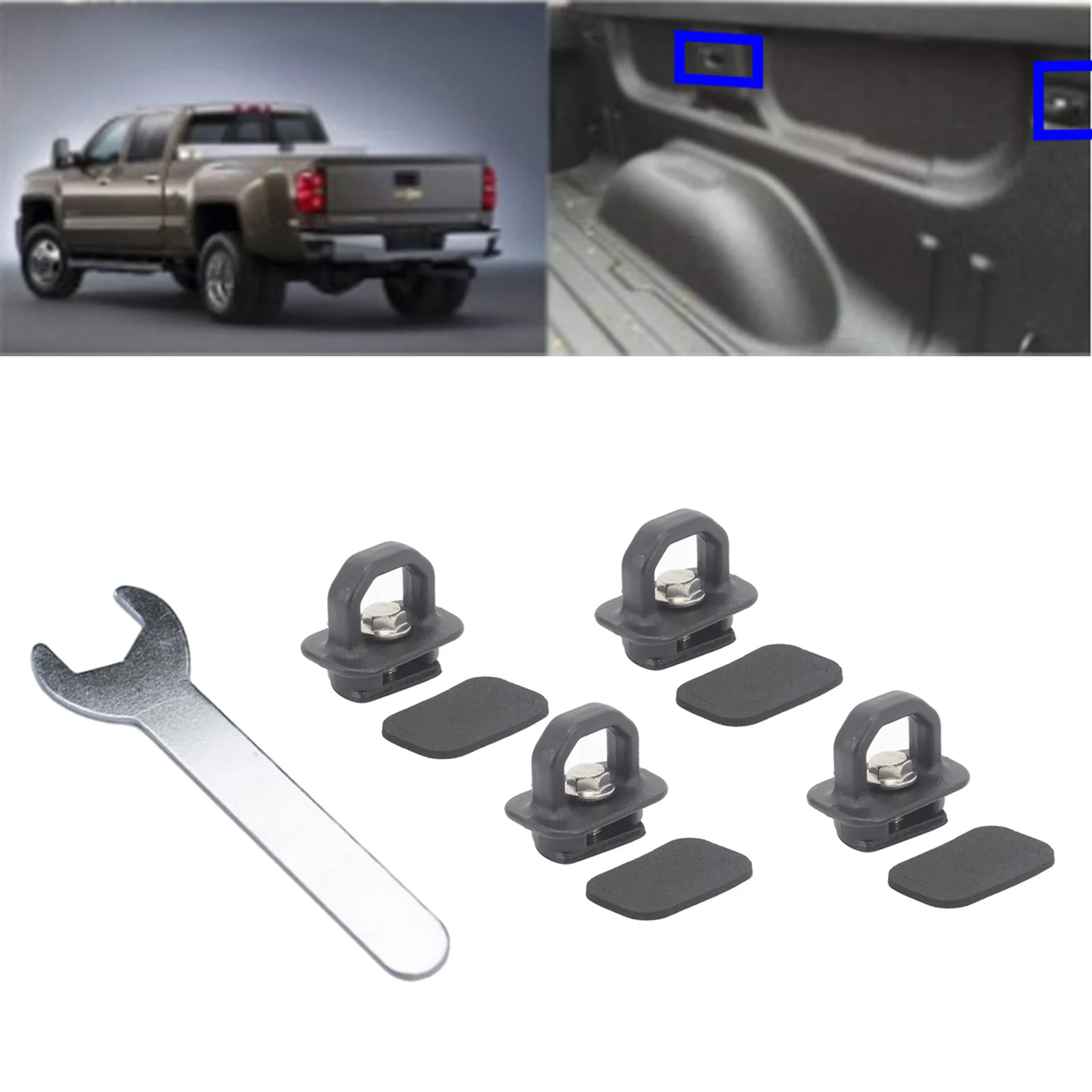 4Pcs Tie Down Anchors Hooks Tie Downs for   Pickup Trucks