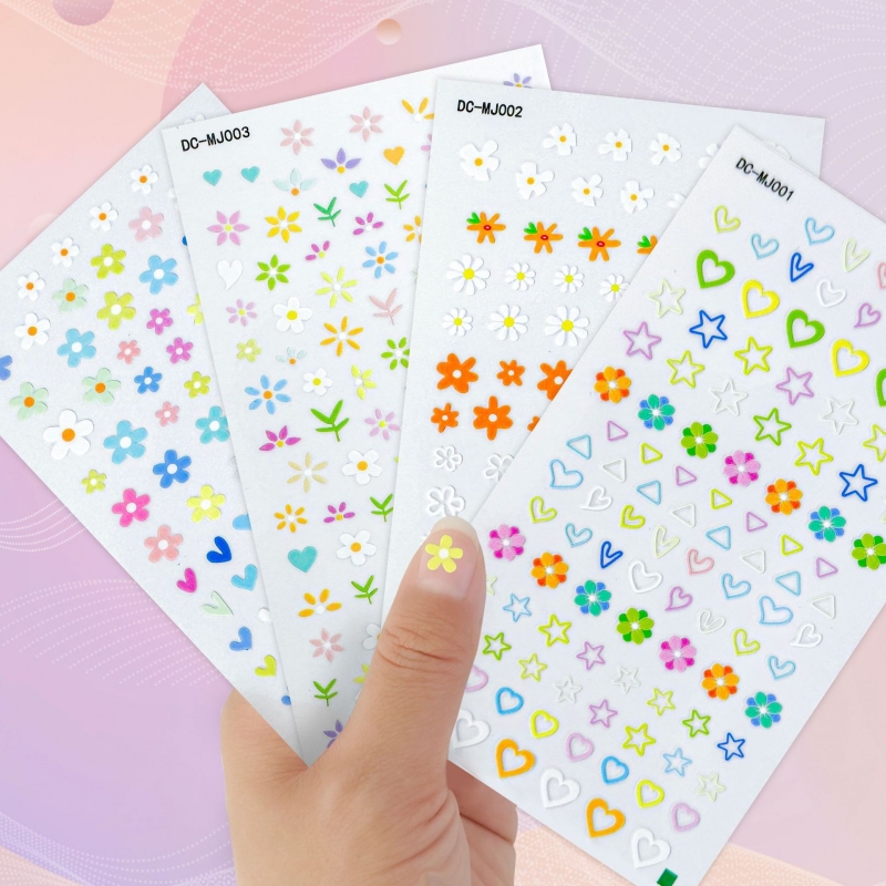 Best of 3D Children's Love Flower Nail Art Sticker Christmas Cartoon Anime Self Adhesive Paper Cute Design Nail Decoration Accessories Reviews & Tips