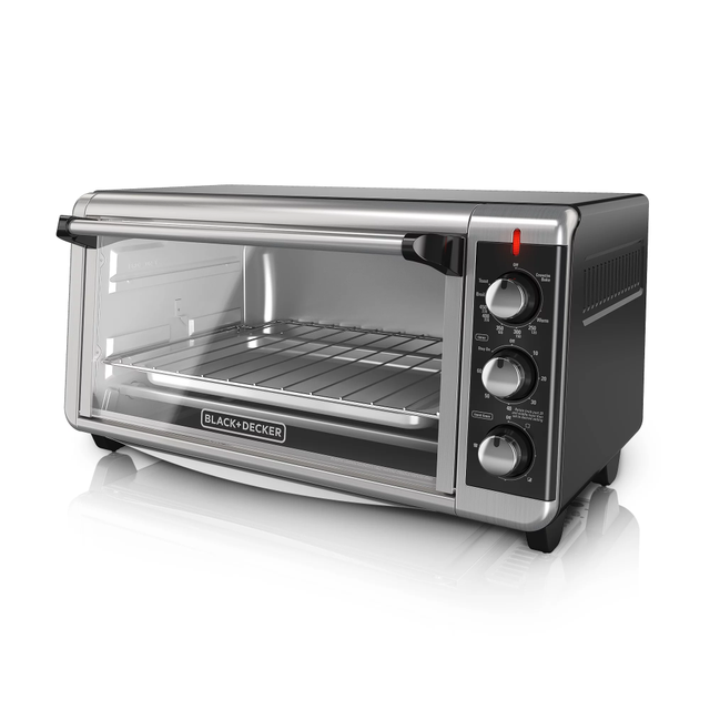 BLACK+DECKER 1500 W 6-Slice Stainless Steel Toaster Oven with