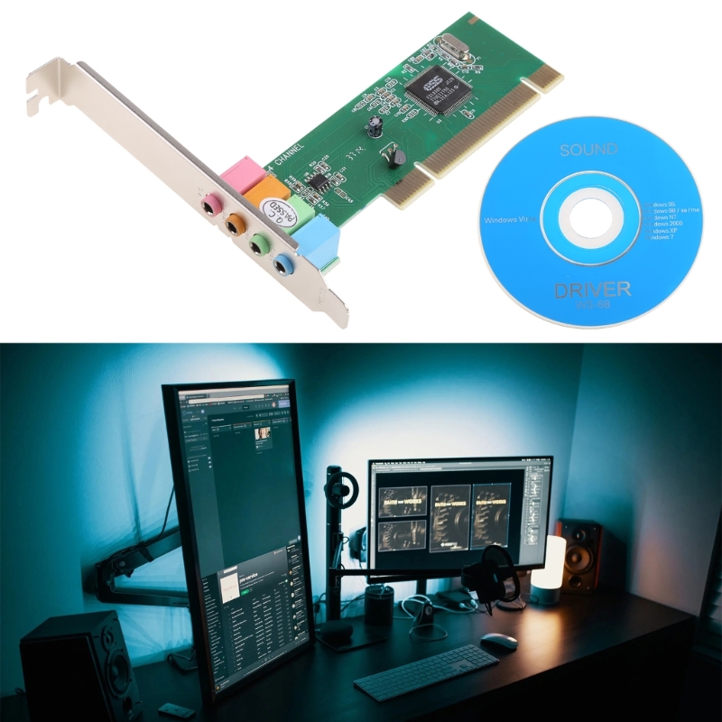 3D PC PCI Sound Card Компьютерная Встроенная Независимая Звуковая.