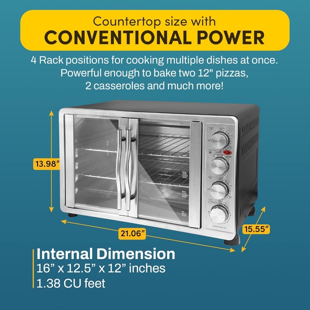 Title 5, 18-Slice Convection Oven 4-Control Knobs, Bake ...