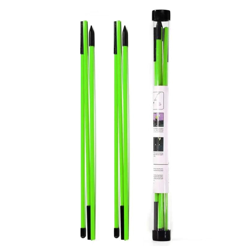 Golf Alignment Stick Collapsible Golf Practice Rods Swing Trainer Tools 2 Pack Foldabe Postures Corrector with Tube Case