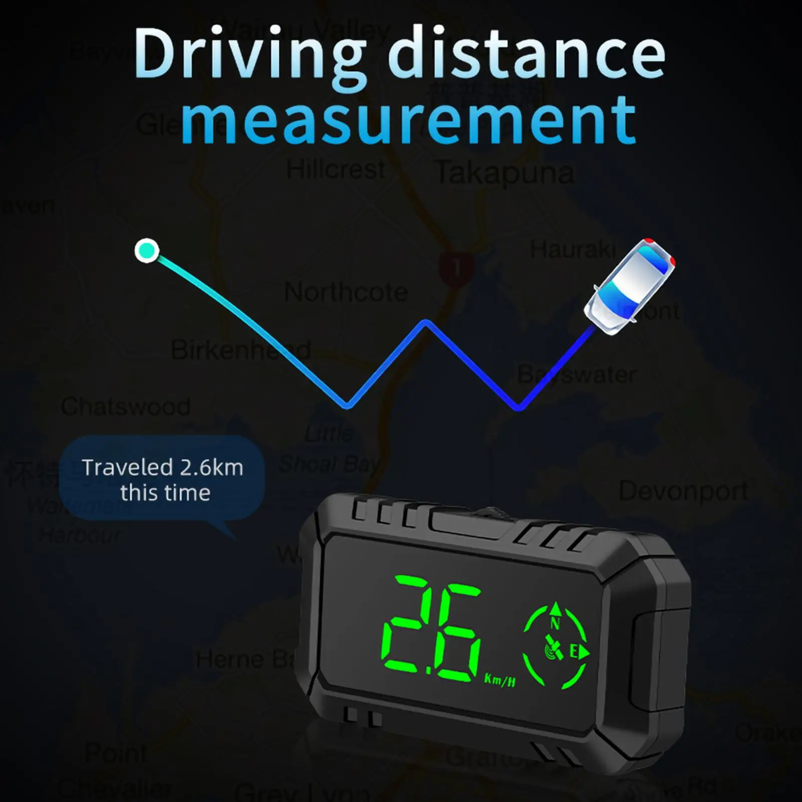  HUD  Display, Overspeed Warning Course Kmh/MPH Fatigue  GPS Windshield Projector Trip Meter Fit for Vehicle Truck