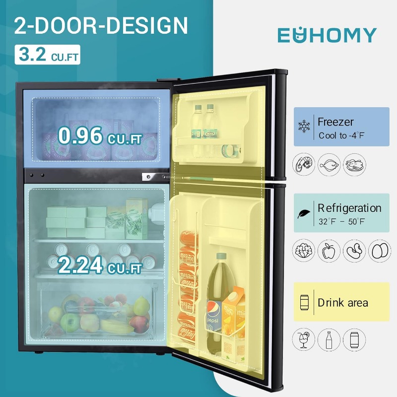 Title 3, Aufrecht stehender Mini-Kühlschrank mit Gefrier...