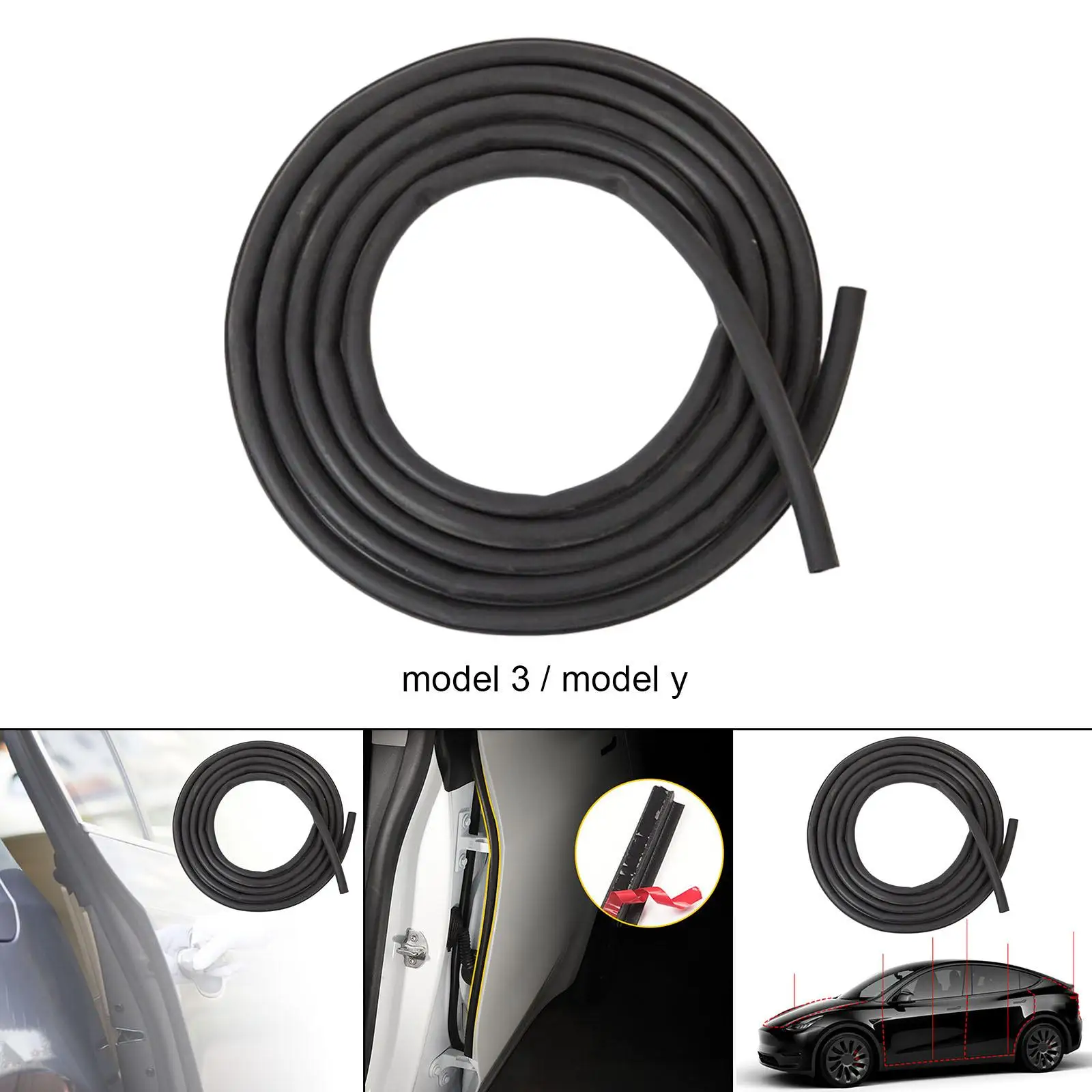 Seal Strip Weatherstrip Easy to Install Weather Stripping Fit for Model 3/Y