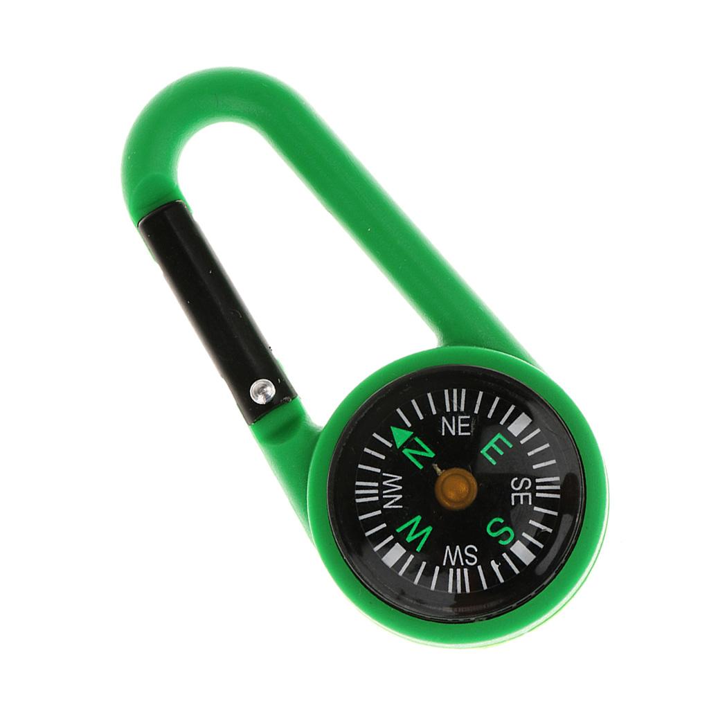 Multifunction Mini Compass Carabiner Quick Release Buckle Keyring Hiking Hunting