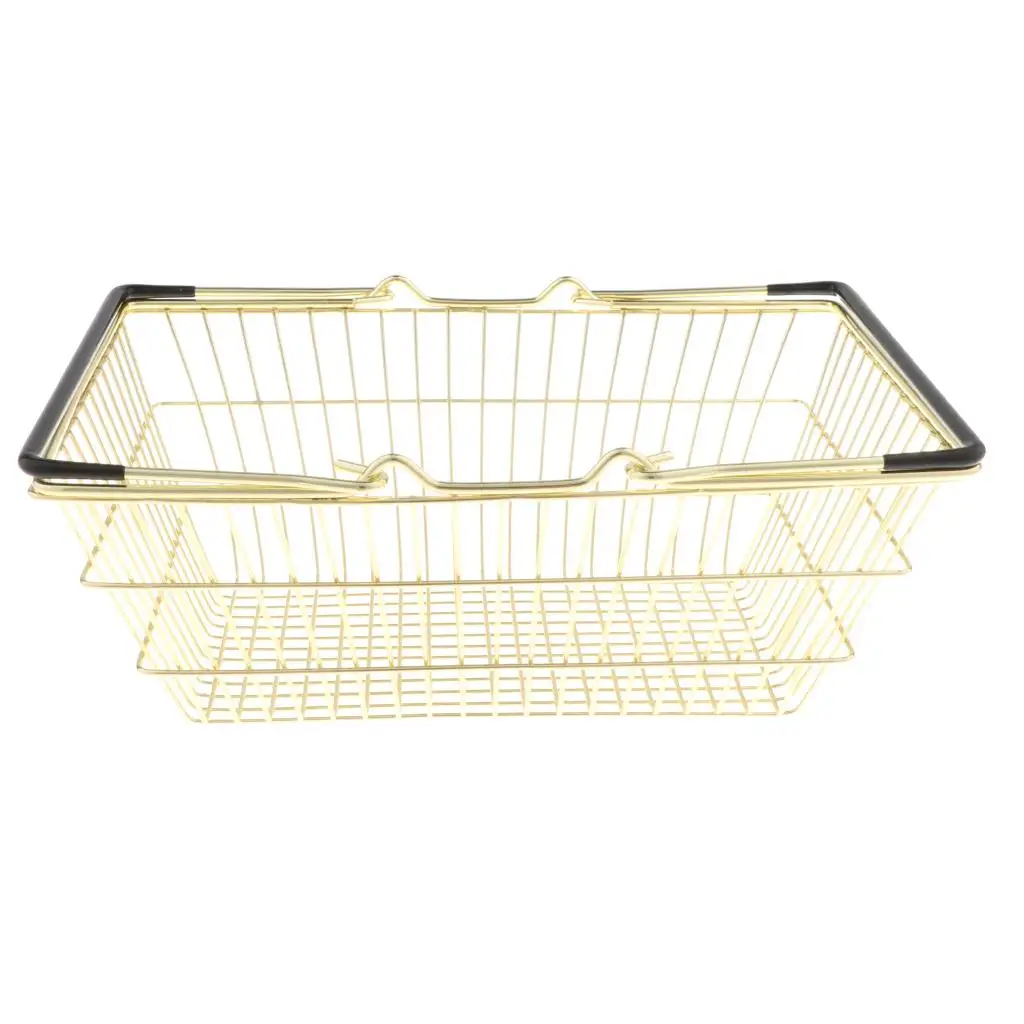 Mini Shopping Basket with Metal Frame, Holder Storage Toy