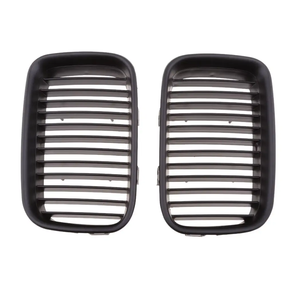 1 Pair Front Bumper Hood Matte Black Sport Grille Grills for BMW E36 1992-1996