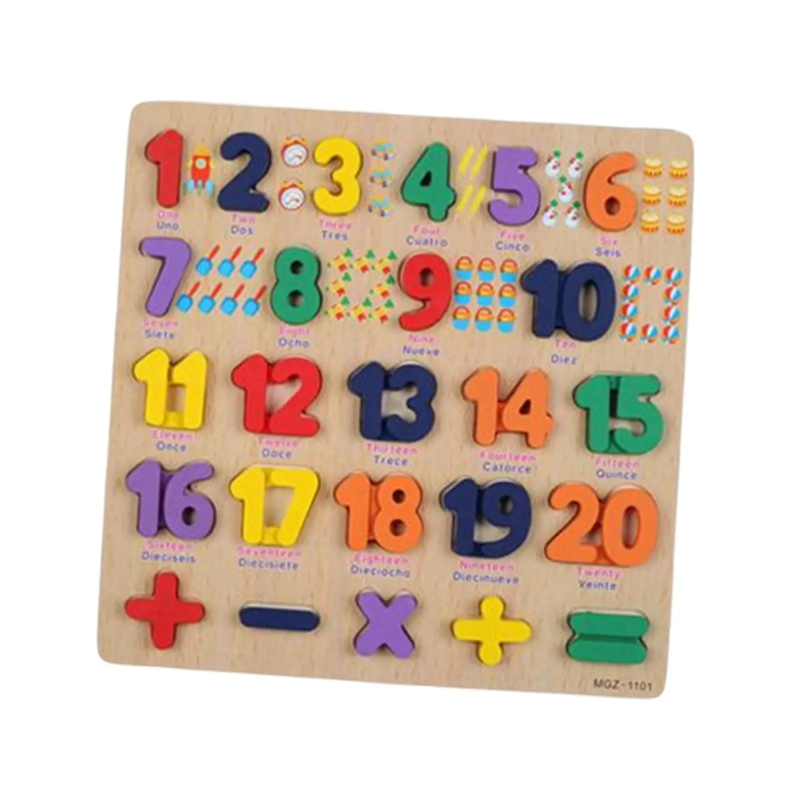 Spanish Blocks Jigsaw Wooden Pegged Puzzles Preschool Educational Toy Smooth Colors Holiday Gift