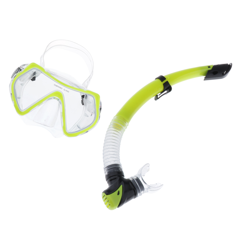 Snorkel Package for Adults, Anti Fog Glass Diving Mask, Snorkel with