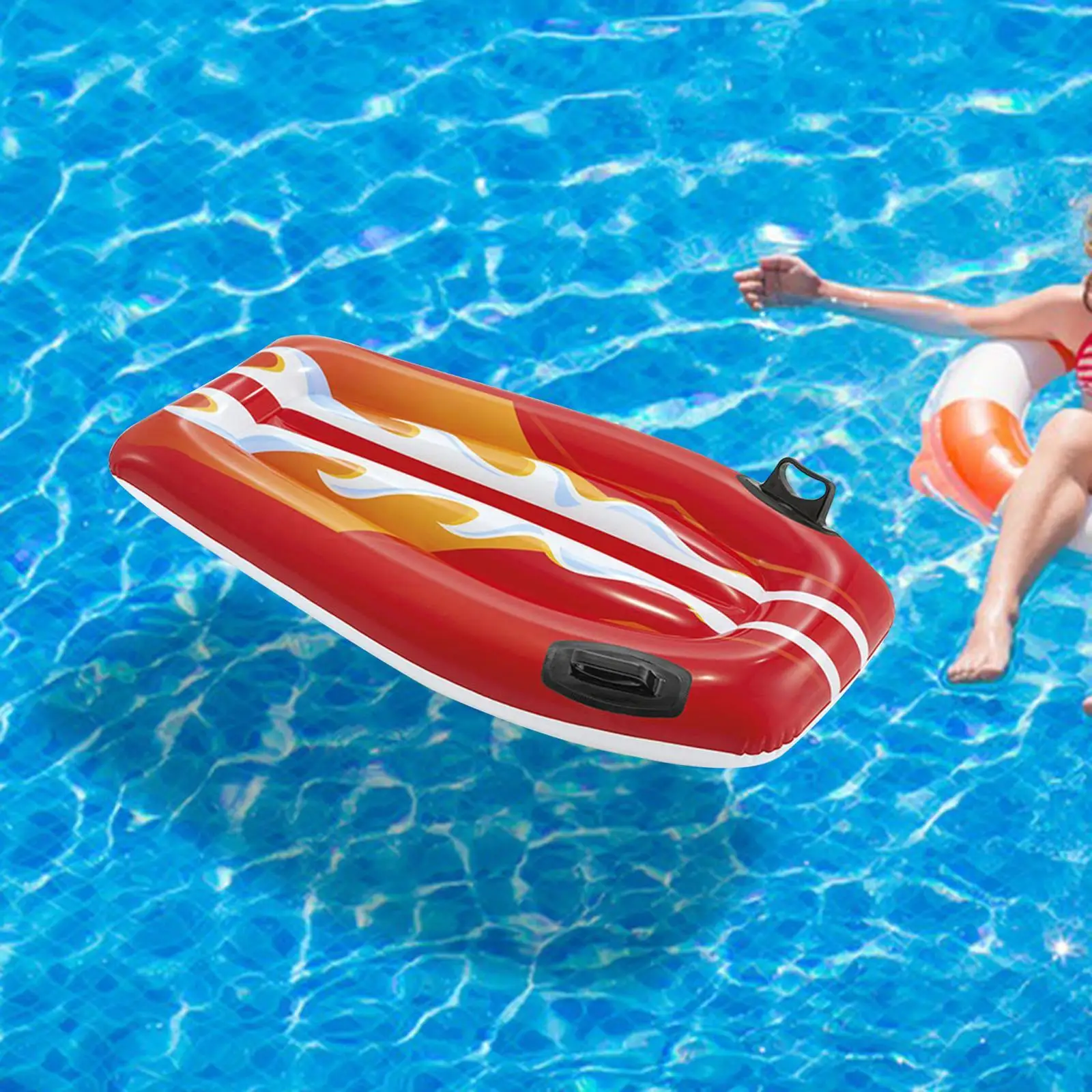 Inflatable Surfboard for Kids Summer Pool Toy Floating Surfboard for Slip and Slide Portable Float Boards with Handle