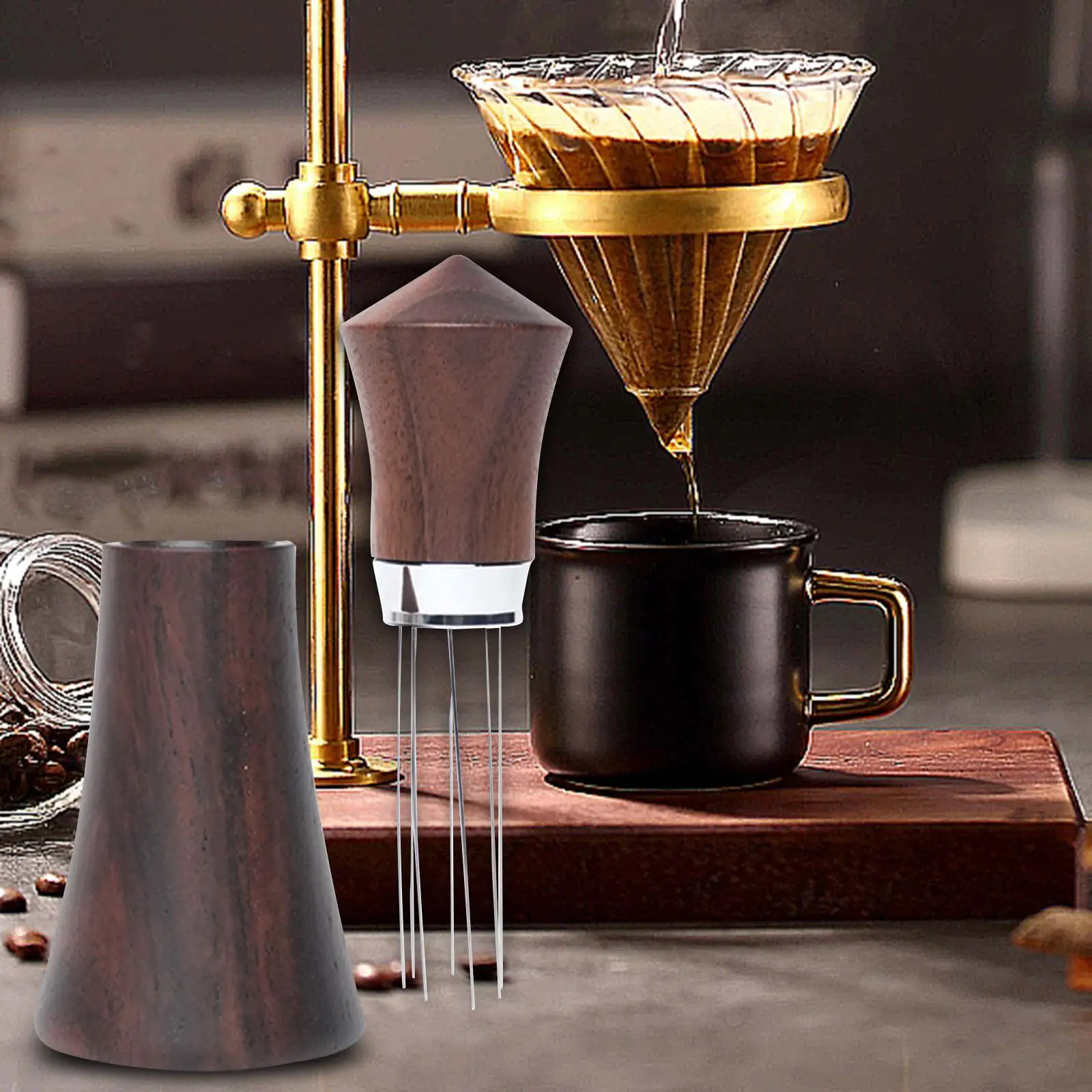 Espresso Stirrer Professional Portable Espresso Accessories Stainless Steel Needles Coffee Powder Hand Tamper for Coffee Shop