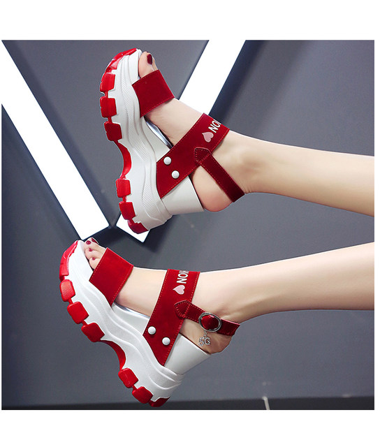 Women Platform Sandals Chunky High Heels Female Wedges Shoes Women Fish Toe  SSML