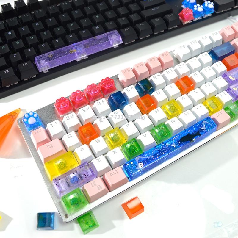 Epoxy Resin Mold Computer PC Gamer Pet Paw Keycaps Silicone Molds Compatible for Cherry MX Mechanical Gaming Keyboard