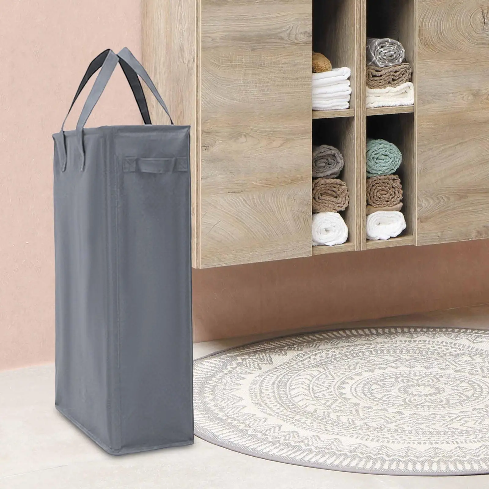 Laundry Bag Storage Bin with Handles Organizer for Nursery Room Bathroom