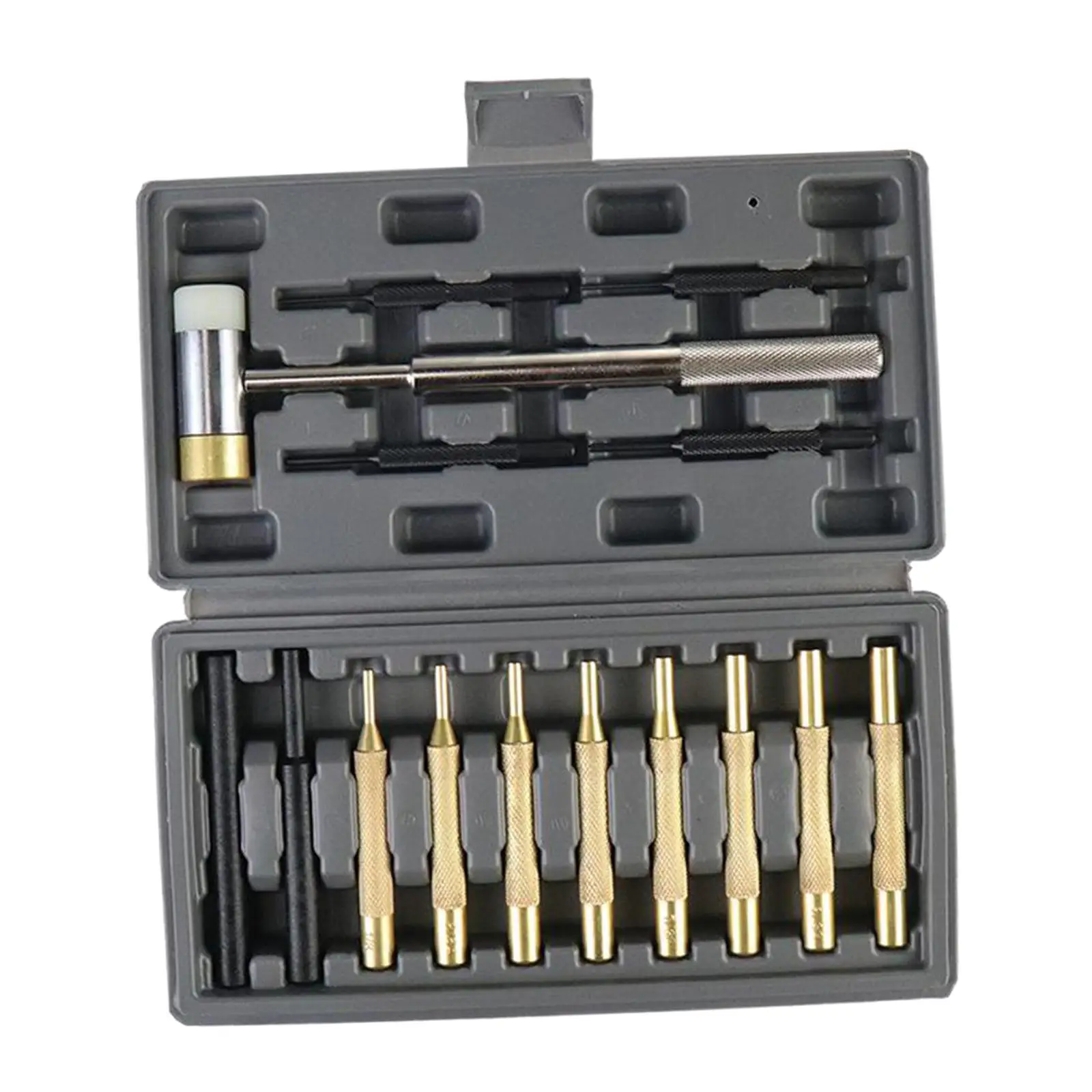 15Pcs Punch Set with Brass, Steel, Punches   Hammer for 
