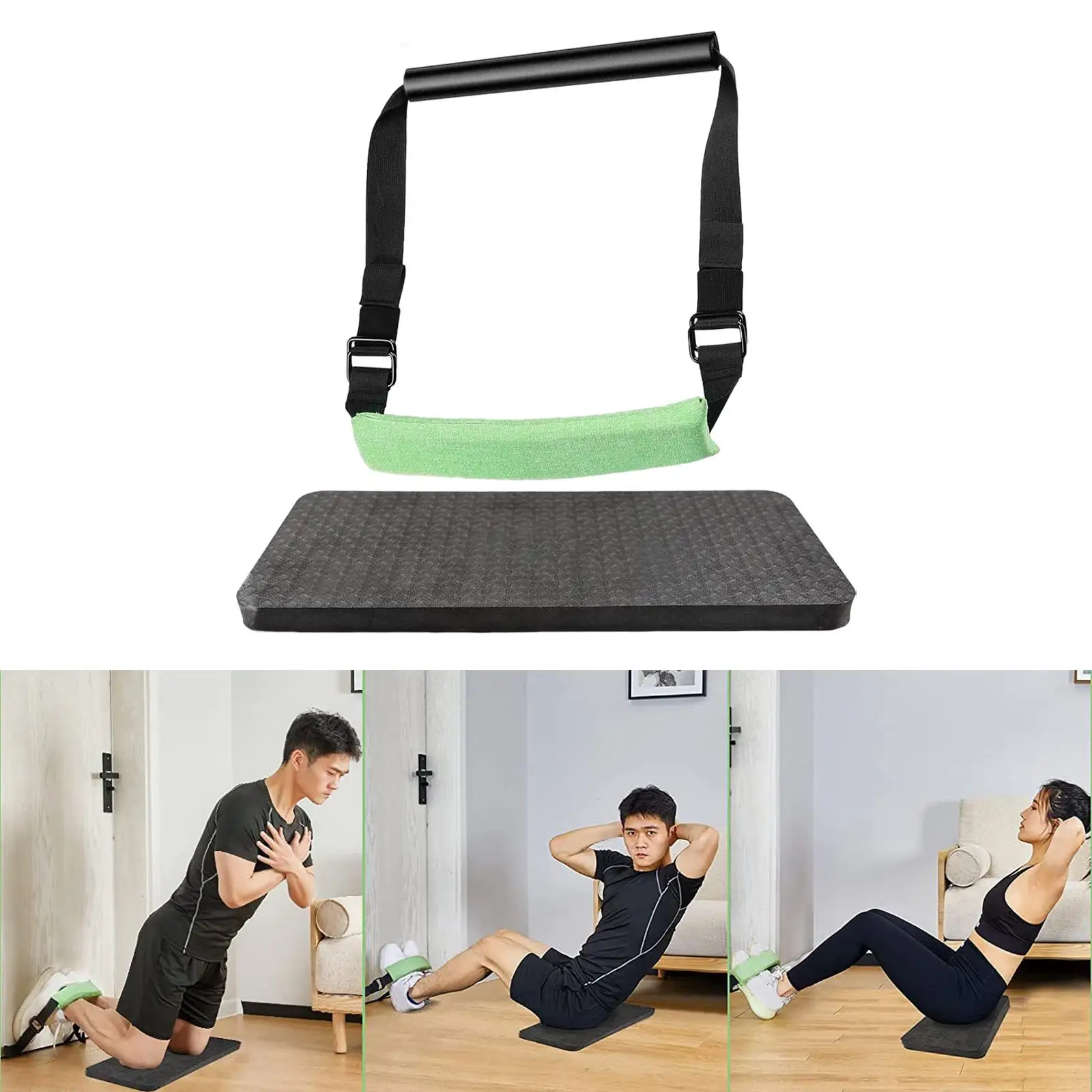 Hamstring Curl Strap Curl Ab Leg Exercise Crunches Adjustable Sit Up Assistant Bar for Home Workout Unisex Gym Fitness