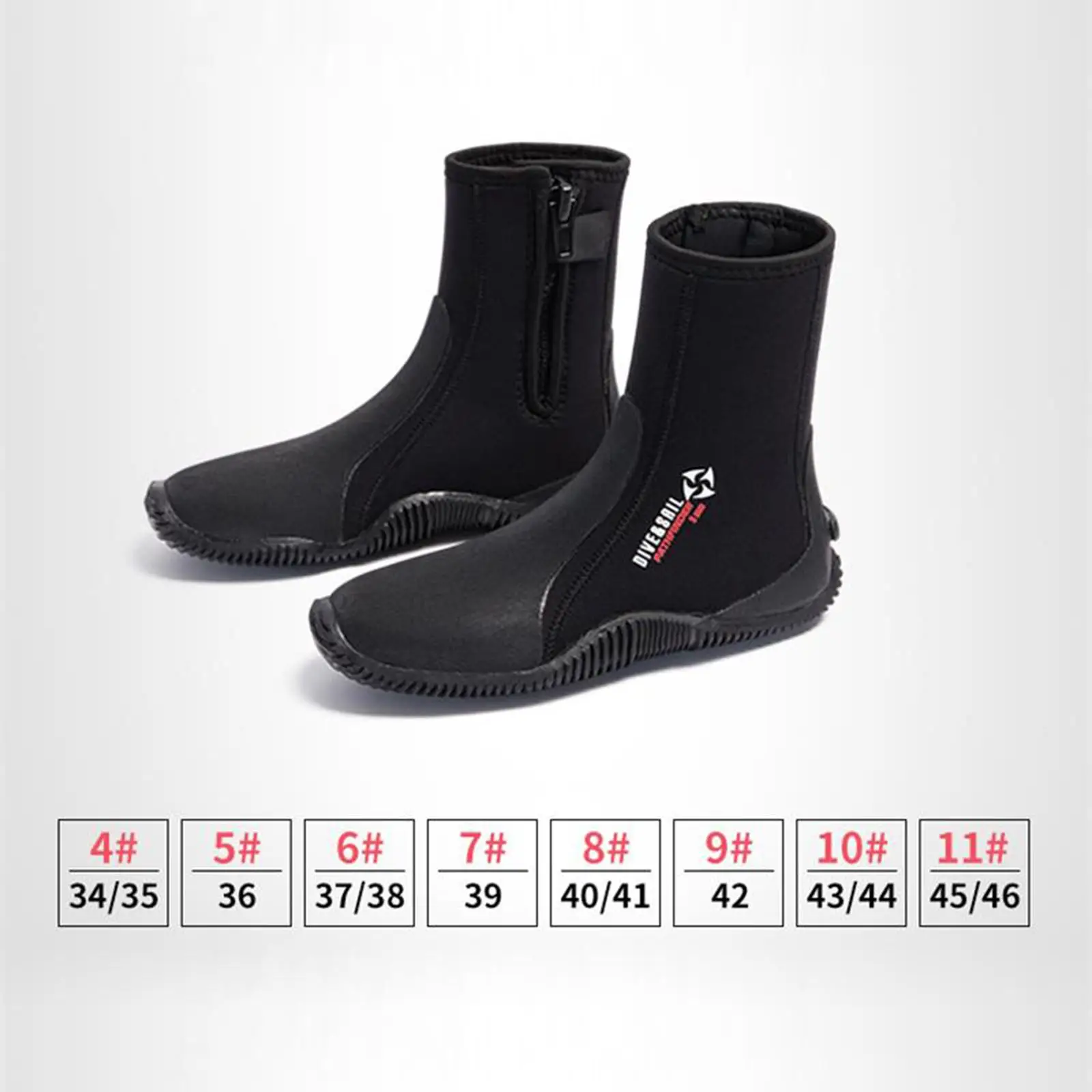 Professional 5mm Neoprene Diving Boots Adults Thermal Winter Wetsuits Boots Beach Water Shoes for Unterwater Sports Snorkeling