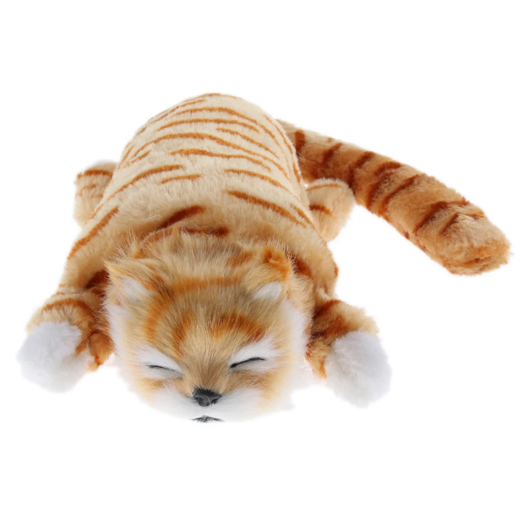 Electric Rolling & Laughing Wagging Tail Cat Animal  Toy Figure  Decor
