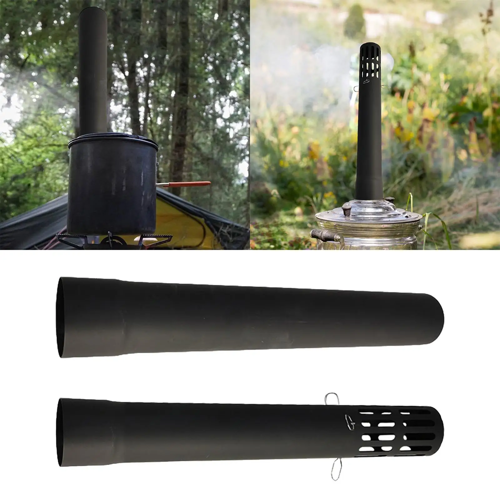 Stove Pipe Flue Chimney Fittings Hot Tents Stove Fireplace Stove Chimney Pipe Stove Exhaust Pipe for Camping Hiking Furnace
